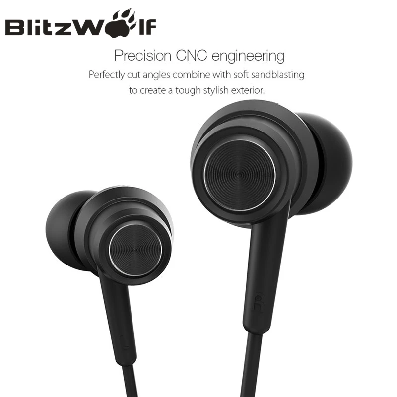 Blitzwolf BW ES1 3.5mm вкладыши Шум Отмена наушники стерео Графен С микрофоном для