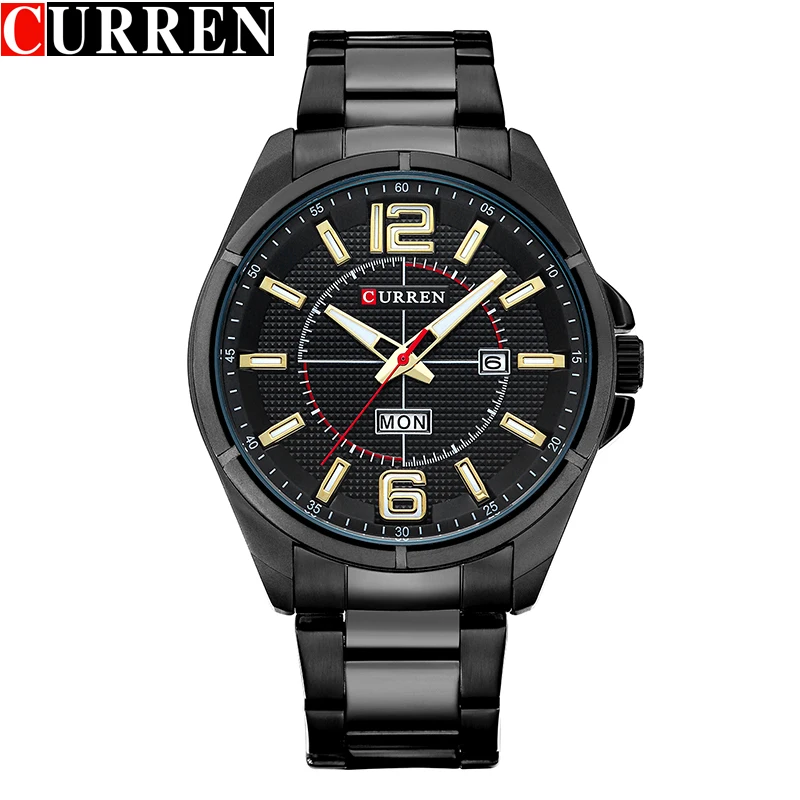 Relogio Masculino CURREN Часы мужские роскошные Брендовые часы из нержавеющей стали Мужские