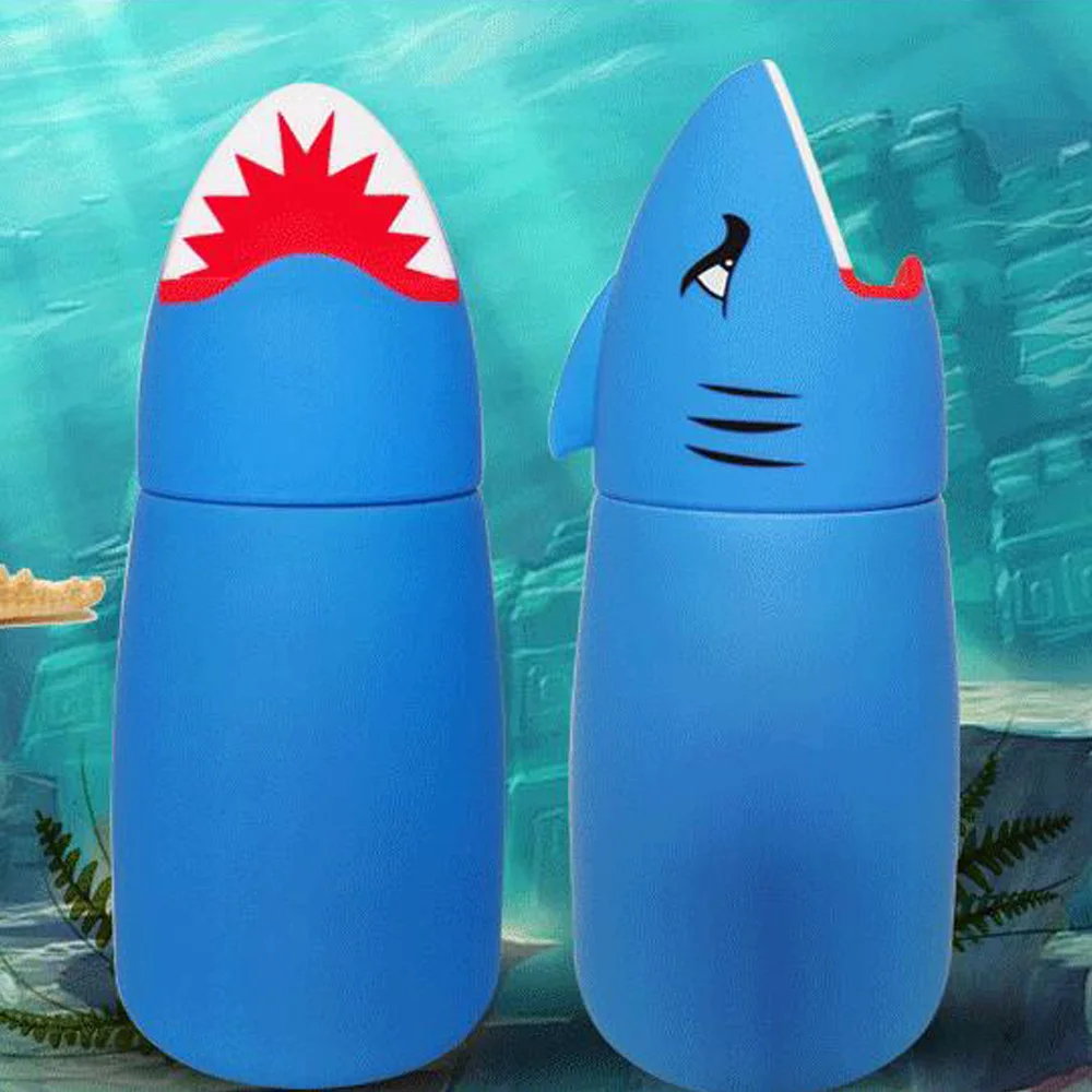 Kitchen Tools Creative cartoon glass 400ML thermos bottle High Temperature Resistant Water Cup for Shark thermal mug termos | Дом и сад
