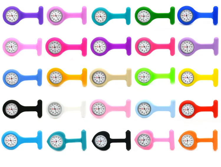 High Quality Brand New Silicone Nurses Brooch Watches Pocket Fob Quartz Watches Tunic Batteries Medical Nurse Watch medical pocket watches quartz nurse fob watch pendant silicone pocket fob brooch lapel watch with clip gift present dropshipping