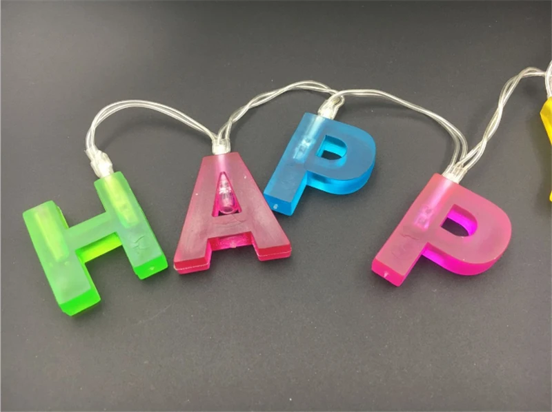 Светодиодная гирлянда с алфавитом ночник надписью Happy Birthday украшение сделай сам