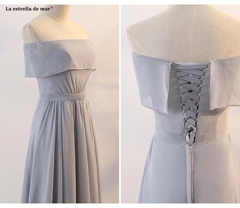 Vestidos de festa vestido longo para casamento новые шифоновые 6 стильные розовые платья серого цвета для подружек невесты Дешевые Свадебные платья для гостей