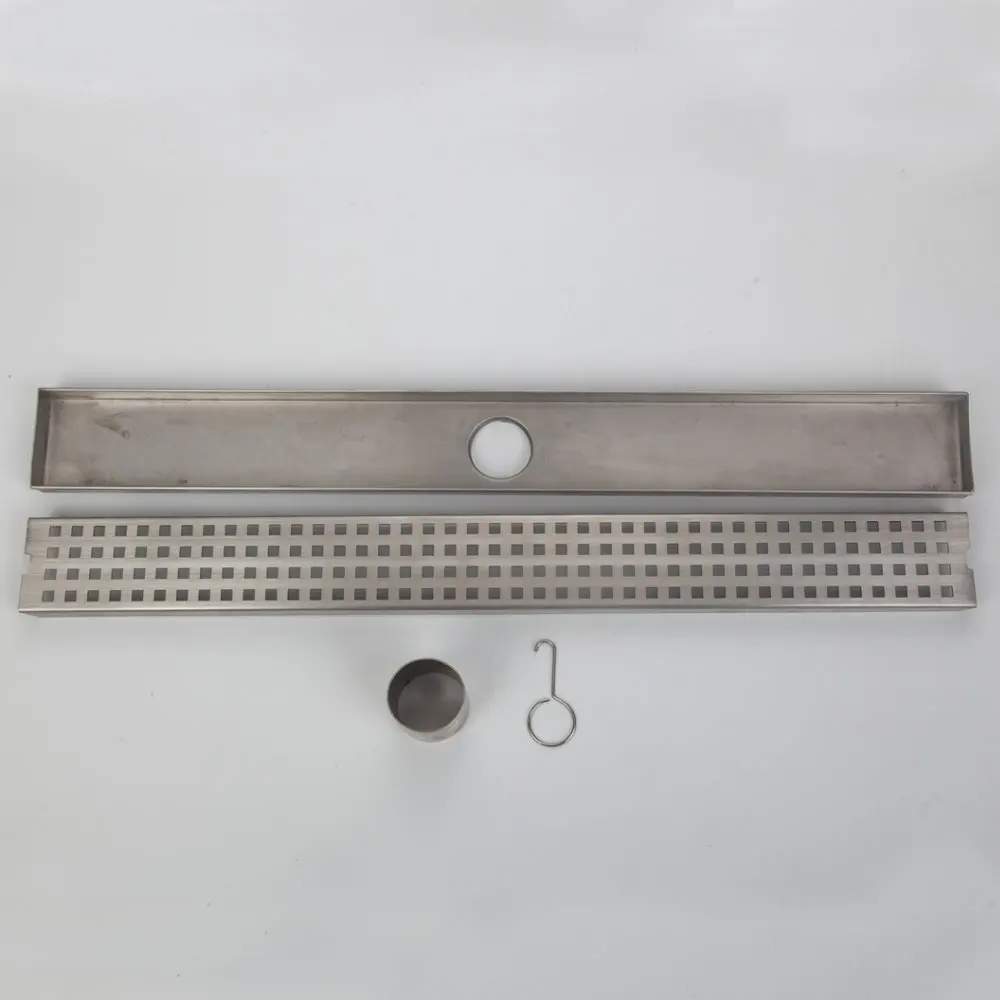 24 &quotдлинный трап для пола из нержавеющей стали Ванная комната Душ квадратный Пол
