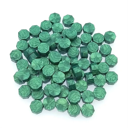 Pine green 100 шт./лот, ретро Восьмиугольные штамповочные восковые бусины, восковая печать, штемпели для конвертов, документов, свадебных приглашений, декоративные поставки - Цвет: Pine green