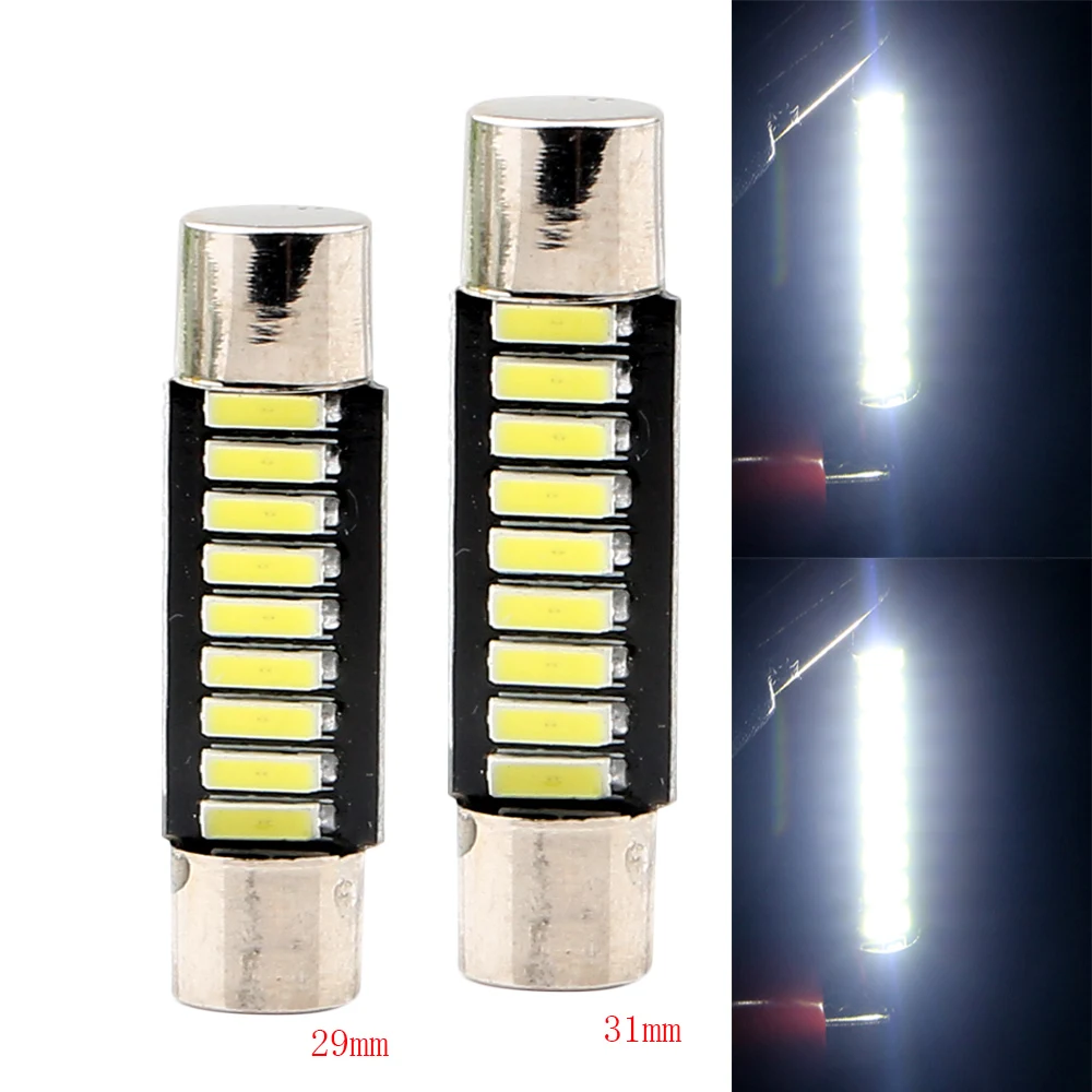 50 шт./лот T6 C5W Led 4014 9 SMD 29 мм 31 светодиоды интерьерные огни гирлянда купольные лампы