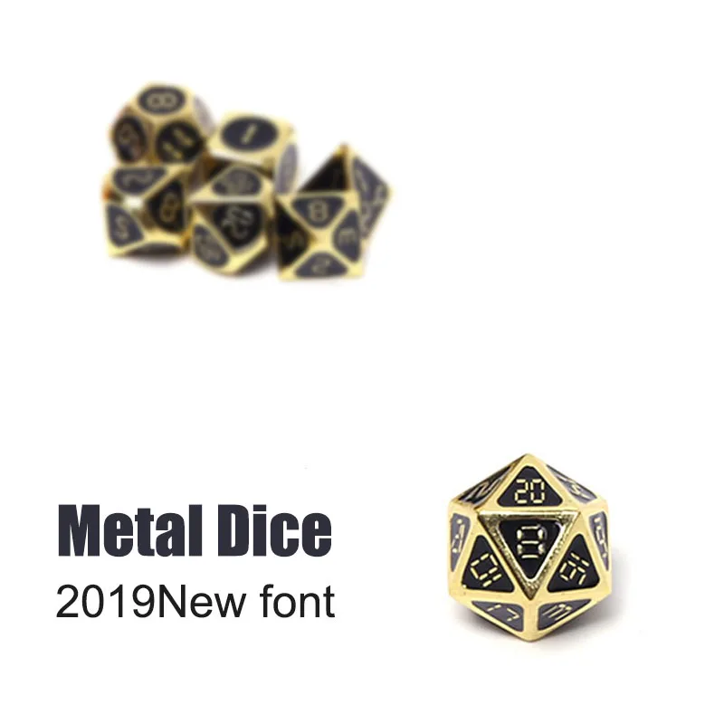 D &amp Металлический Набор Игральный костей ролевой игры многогранные однотонные