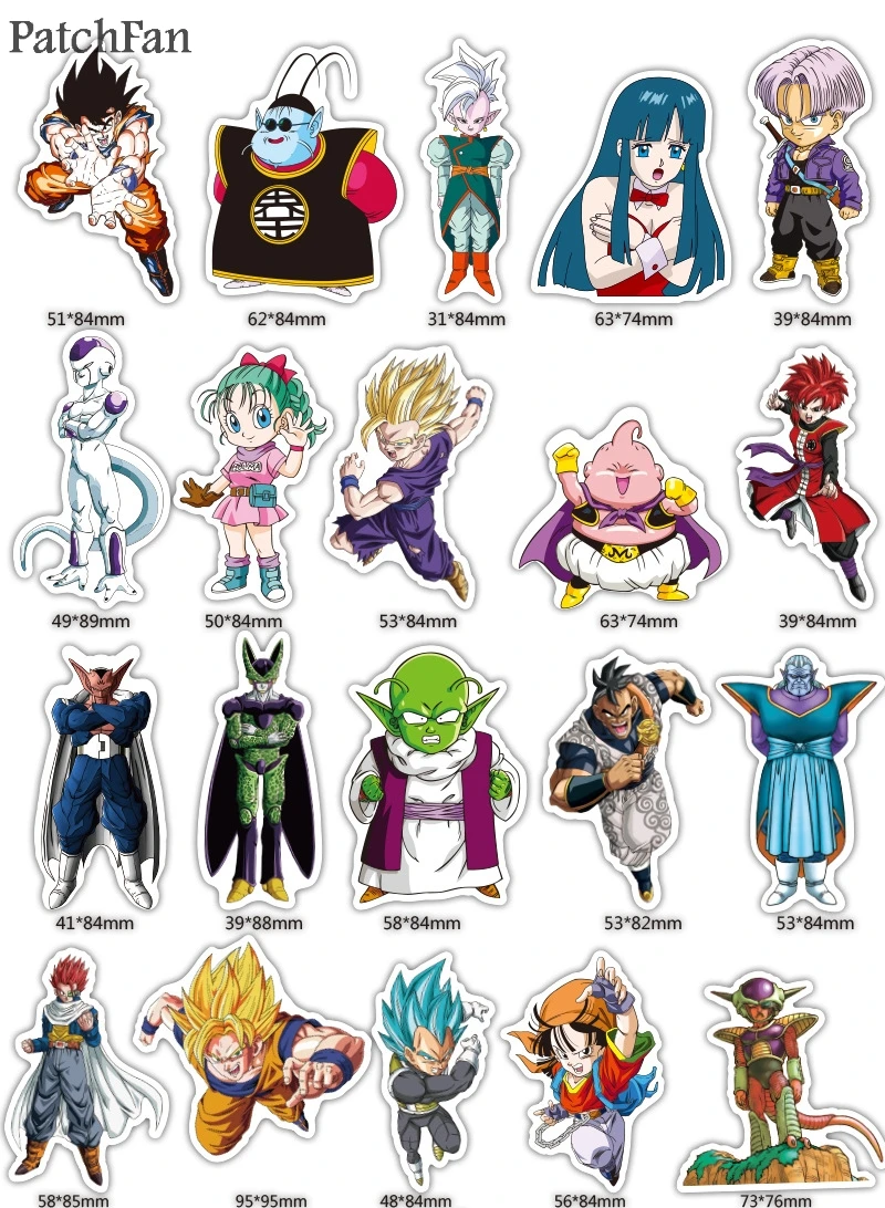 A0487 patchfan, 36 шт/партия Dragon ball Z Сон Гоку наклейки для вечерние подарок Творческие значки декоративные настольные лампы для DIY(сделай сам) стены блокнот чехол для телефона
