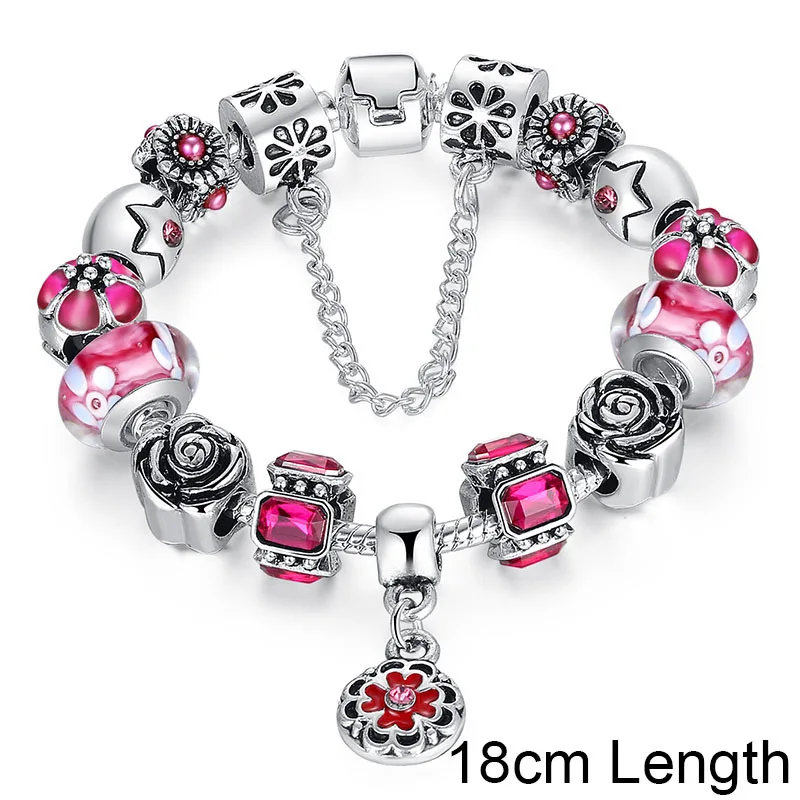 AliExpress,, серебряная цепочка, новая мода, сделай сам, бусины, браслеты-шармы для женщин, ювелирные изделия XCH1836 - Окраска металла: 1857 18CM