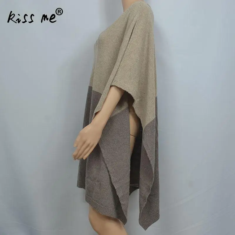 Irregular Women Sweater And Pullovers Designer Autumn V Neck Plus Size Mid-Long Style Knitted Loose Cloak Jumpers | Женская одежда