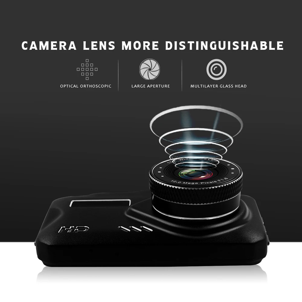 3-дюймовый Видеорегистраторы для автомобилей Двойной объектив Камера петля