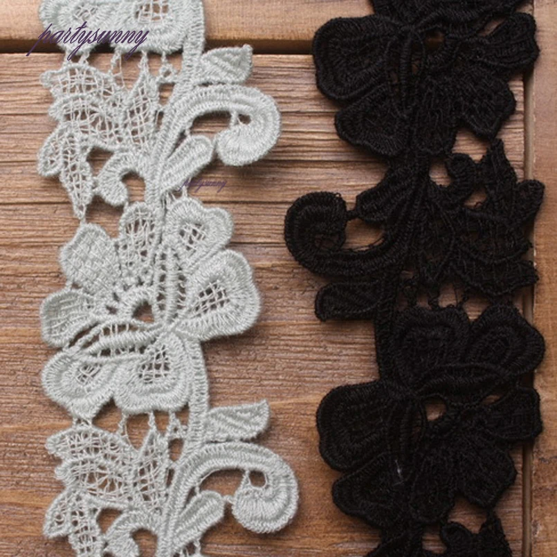 PF 3 ярдов/много 5 см Водорастворимым Гипюр Кружево Ленты Вышитые Кружевной