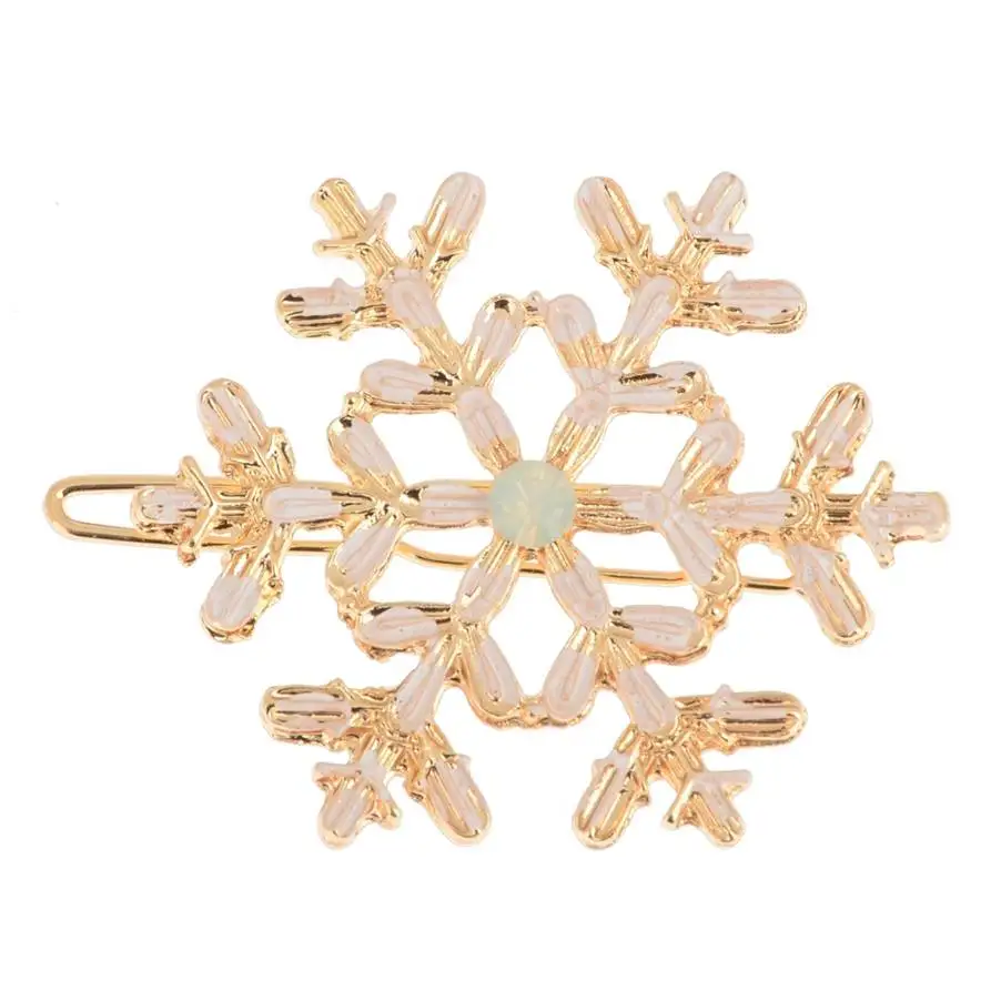 Модные заколки для волос со снежинками аксессуары девочек детские с золотым и