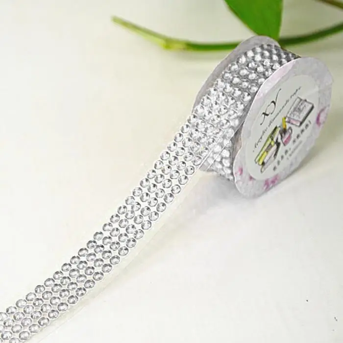 Fashion Lovely High Quality Self-Adhesive Acrylic Rhinestones Stick On Scrap Booking Craft Sticker Tape P7Ding
