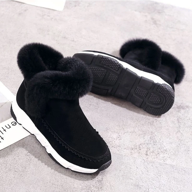 2018 Новое поступление женские зимние ботинки устойчивые на плоской подошве