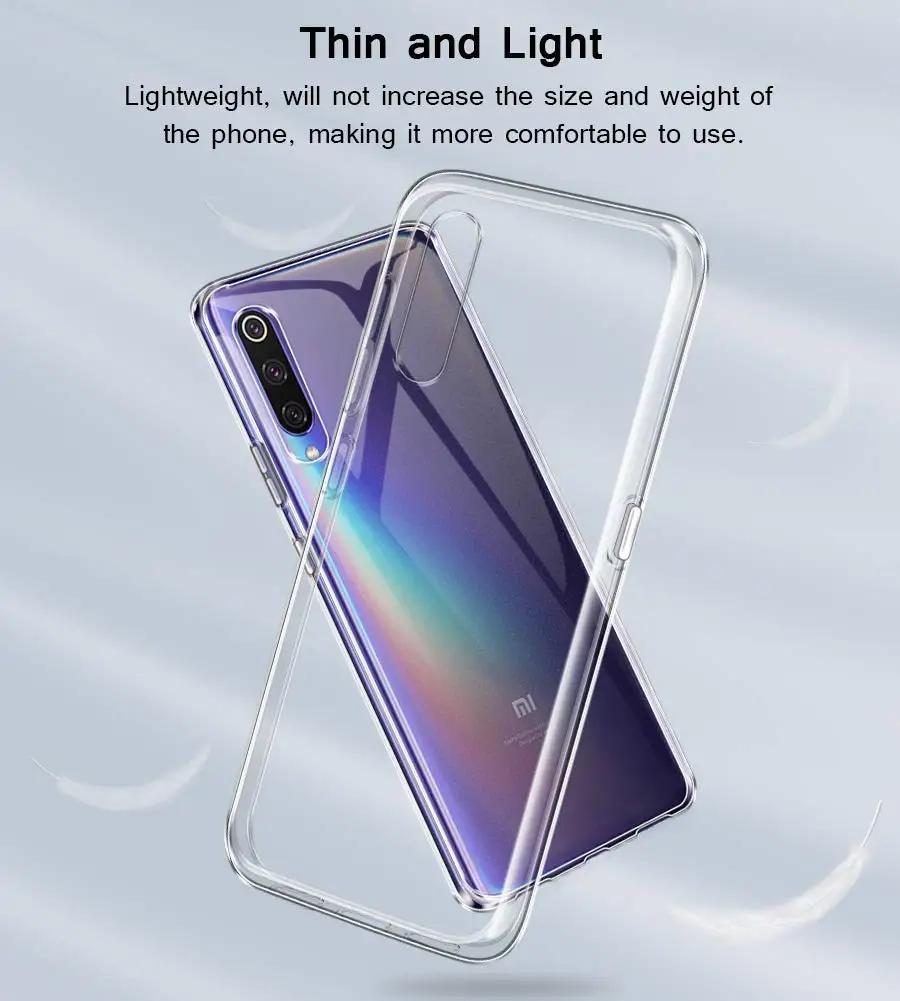 Мягкий ТПУ чехол для Xiaomi mi 9/mi 9 SE прозрачная задняя крышка прозрачные чехлы для телефона камера защитная mi 9 глобальная версия mi 9SE