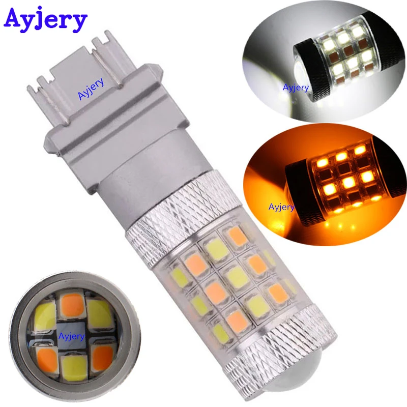 AYJERY! 2 шт. P27/5 Вт T25 3157 2835 42 SMD Светодиодные Автомобильные лампы белый/янтарный
