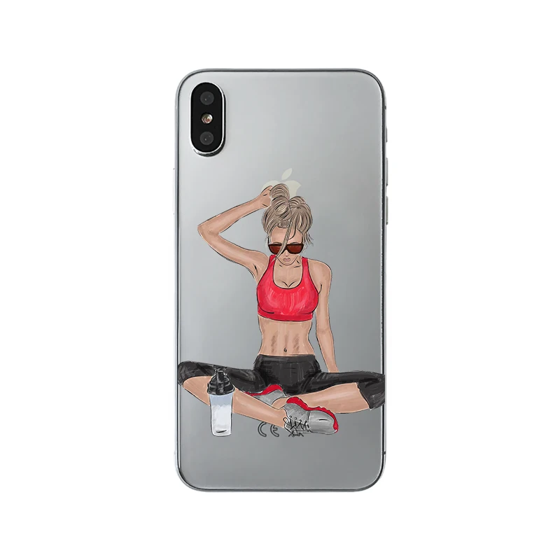 Soft Phone Cases For iPhone X 10 Beautiful Girl Cute Cat Love Heart Coffee Illustration Back Cover Shell Capa for Apple |