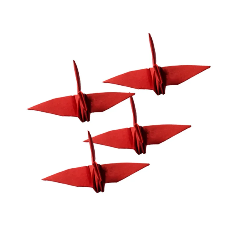 Red Paper Crane 50 шт., 15 см ручной кран жемчужно-оригами Бумага кран для Свадебные украшения праздничные баннеры DIY День рождения принадлежности, домашний декор - Цвет: Red Paper Crane