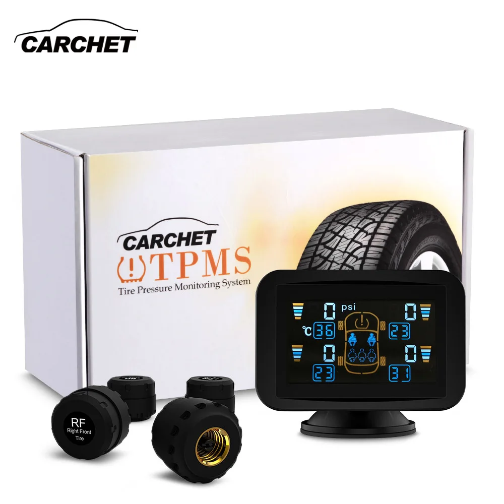 CARCHET TPMS Dvd Контроль давления в шинах интеллектуальная система+ 4 внешних датчика ЖК-присоски tpms для автомобиля dvd сигнализация давления в шинах