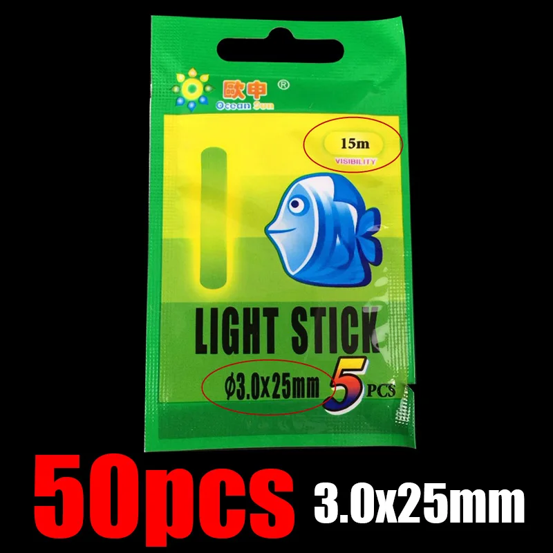 50pcs 3.0x25mm 50 шт./20 шт. 4,5*37 мм рыболовный поплавок, Флуоресцентный светильник, светильник, ночной поплавок, стержень, светильник s, темное свечение, палка, полезные рыболовные снасти - Цвет: 50pcs 3.0x25mm