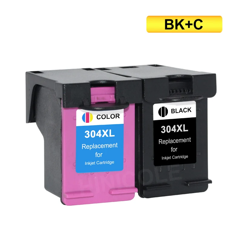 304 BKC HINICOLE 304XL переработанного чернильного картриджа для hp 304 для hp 304 XL с чернилами hp Deskjet 2620 2630 2632 3720 3730 3758 Envy 5010 5020 5030 5032 принтер - Цвет: 304 BKC