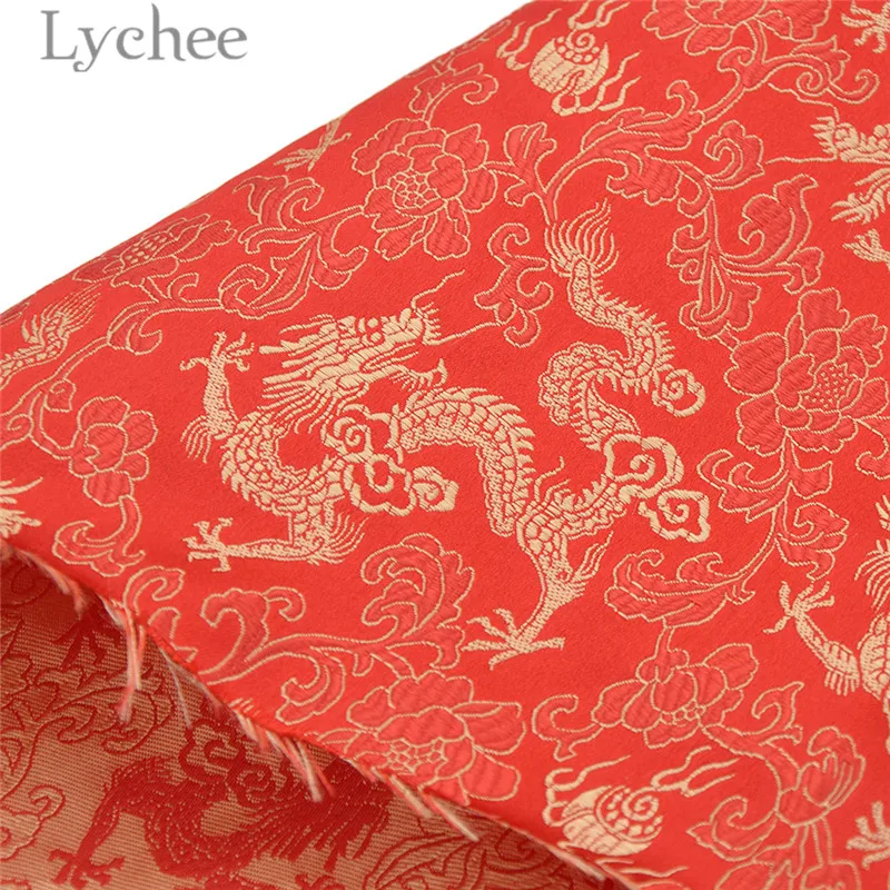 Lychee Life Dragon Pattern парча ткань Ретро стиль швейная DIY материалы ручной работы для