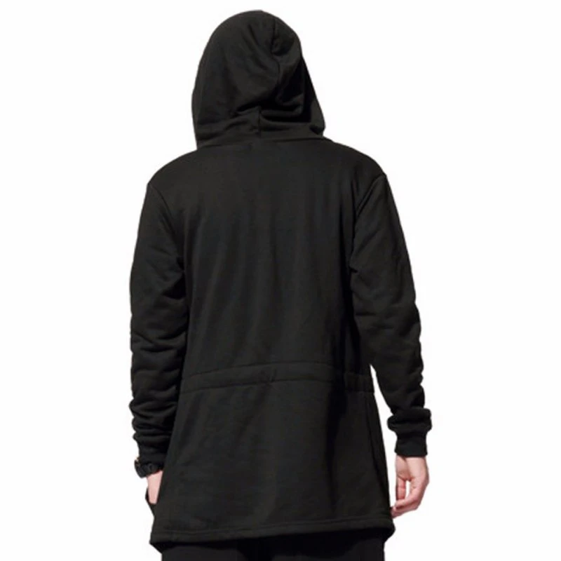 Осенне зимняя крутая модная мужская черная накидка с капюшоном мужские длинные