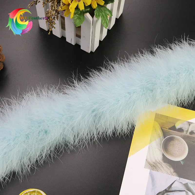 50g Sky Blue 48-50 г 2 метра/шт пушистые перья Боа супер качество красочные боа из пера индейки вечерние/Карнавальные костюмы/рождественские украшения - Цвет: 50g Sky Blue