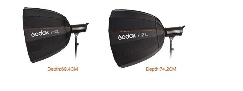Godox портативный P120H 120 см Глубокий параболический софтбокс Bowens крепление зонт-отражатель высокая температура Фотостудия софтбокс