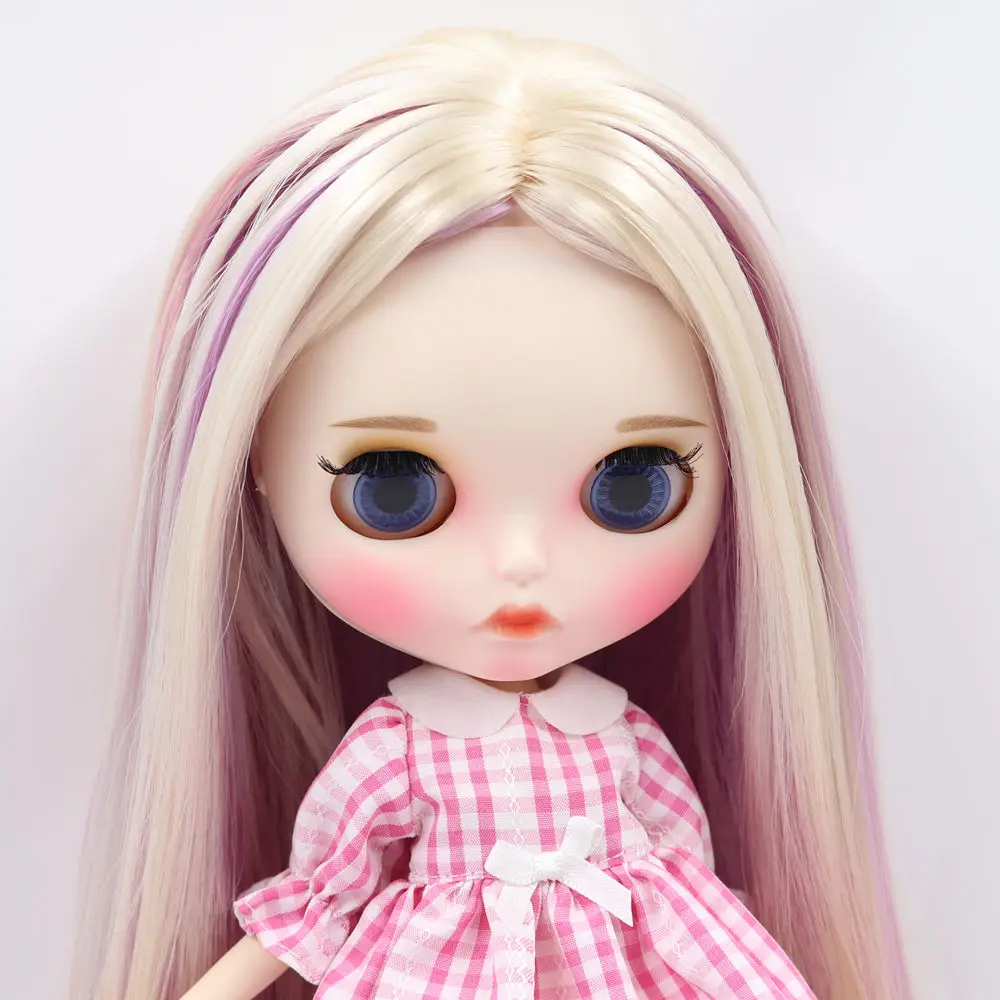 ICY Nude Blyth кукла для No. BL6025/2137/6122 блонд смешанный фиолетовый и розовый волосы резные губы матовые лица шарнир тела 1/6bjd