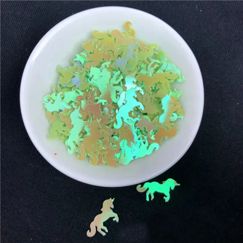 15g Green 15 г мини Единорог блестки кукурузный наполнитель прозрачный слизью игрушки Аксессуары поставка для детей кукурузная кукла Фигурка модель Lizun игрушки декор подарки - Цвет: 15g Green