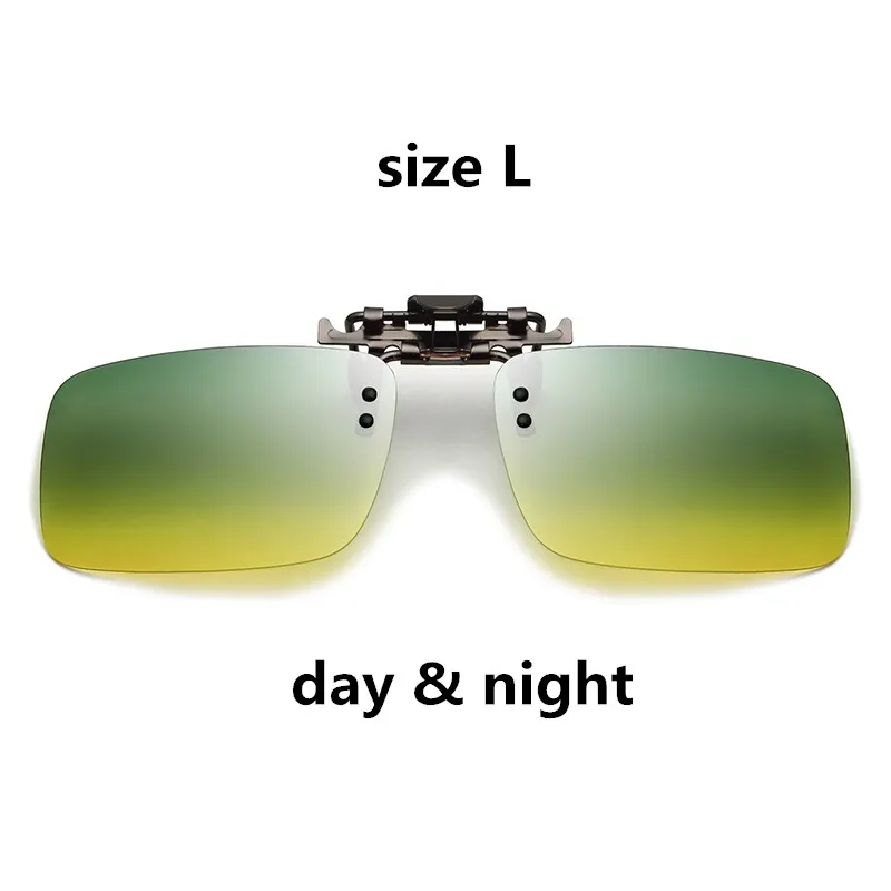day and night L Поляризованные солнцезащитные очки клип на UV400 вождения ночного видения клип на очки Аксессуары Солнцезащитные очки линзы Óculos Gafas De Sol - Цвет линз: day and night L