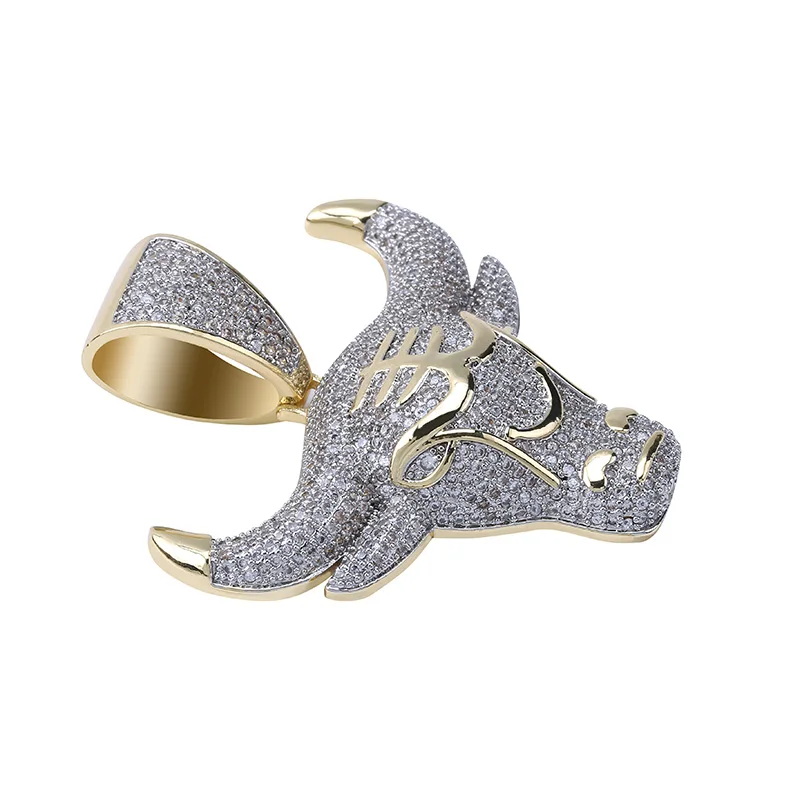 TOPGRILLZ бык демон король Золотая Серебряная цепь Iced Out CZ кулон ожерелье Мужская с теннисной цепью хип-хоп/панк модные украшения