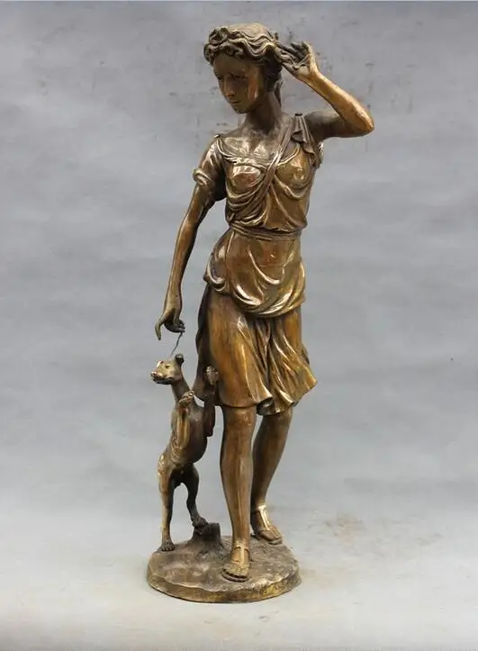 26 г. скульптура в западном стиле для девушек и собак из меди бронзы|copper decoration|sculpture