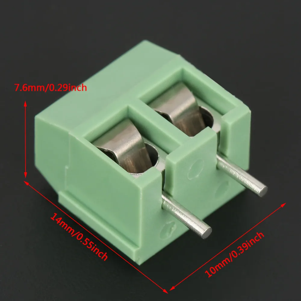 50 шт./компл. 2 Pin 5 мм шаг Зеленый PCB Универсальный винтовой клеммный блок разъем