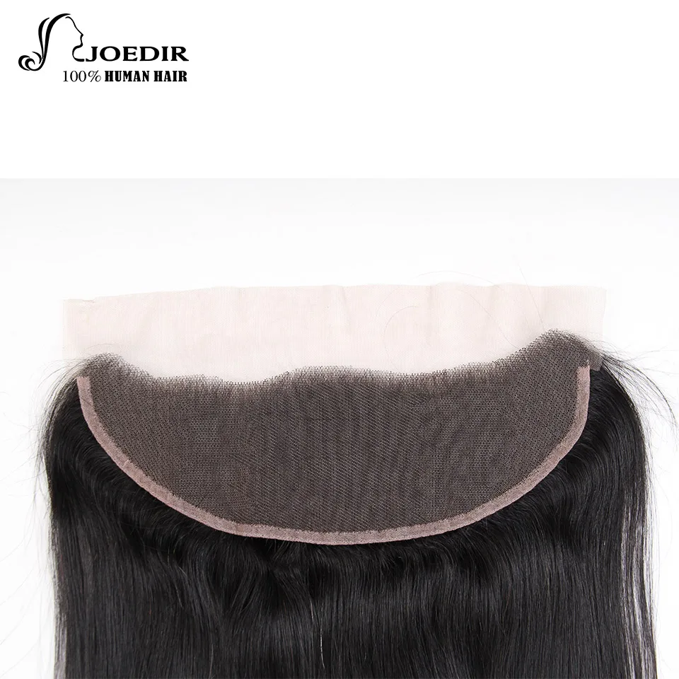 Joedir Indian Straight Weave with Closure Natural Black Free Part Human Hair Bundle Frontal 4 Bundles | Шиньоны и парики