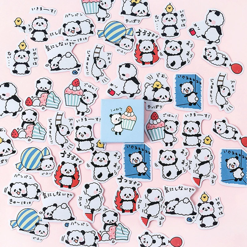 45 шт./кор. Милая панда детская бумажная наклейка Kawaii канцелярские принадлежности