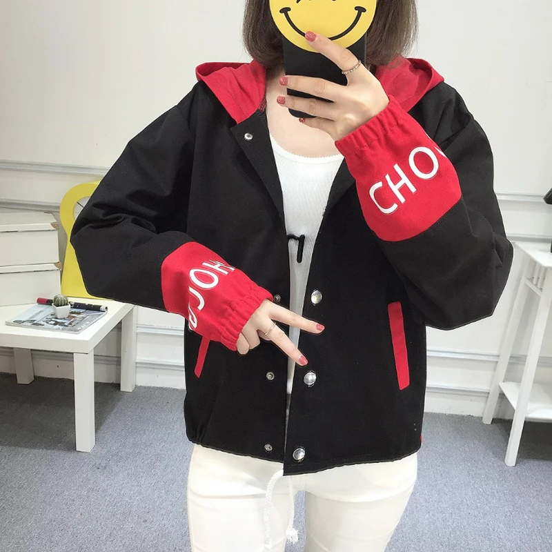 Весенние Базовые Куртки 2018 осень bf harajuku свободное дикое повседневное пальто