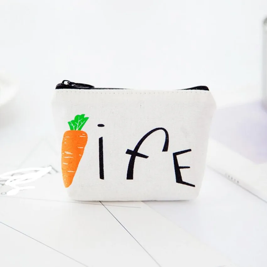 M028 симпатичный холщовый кошелек с узором овощей китайская капуста зеленый лук