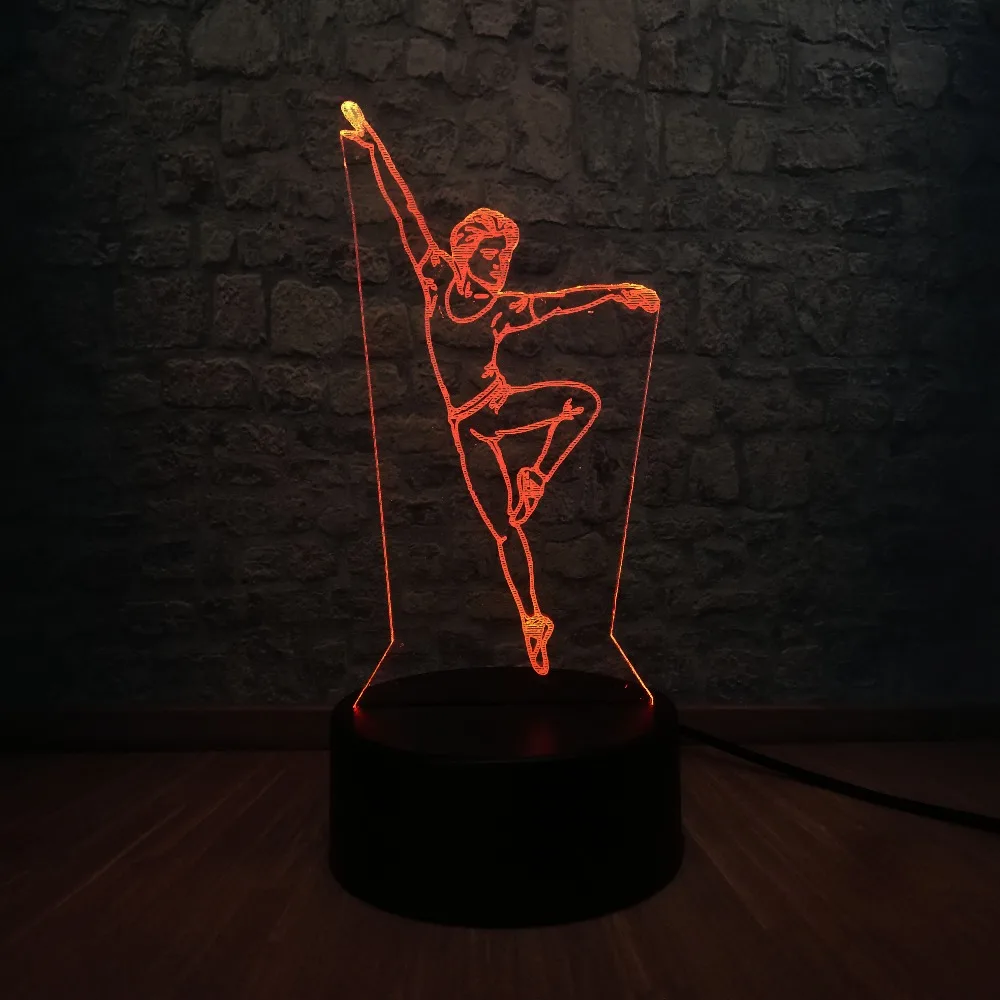 Элегантный танцор человек 3D лампа ночник светильник USB СВЕТОДИОДНЫЙ ing Mulitcolor