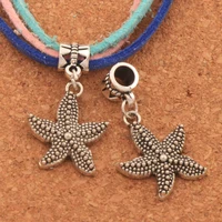 fat dots starfish sea fish big hole beads 34x19mm 19pcs zinc alloy dangle fit european bracelets jewelry diy b090