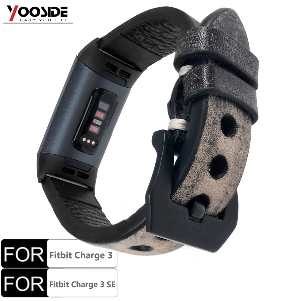 YOOSIDE для Fitbit Charge 3 Band ручной работы из натуральной кожи винтажная застежка из нержавеющей стали ремешок для Fitbit Charge 3 SE