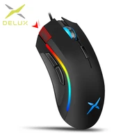 delux m625 a3050 rgb backlight gaming mouse 4000 dpi 1000hz report rate 7 programmable buttons usb wired mice for computer gamer