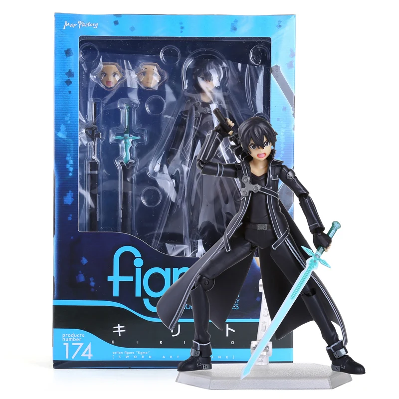 Sword Art Online S.A.O kiito Kazuto Figma 174 Асуна Figma 178 ПВХ Фигурки игрушки SOFG035 - Цвет: kirito
