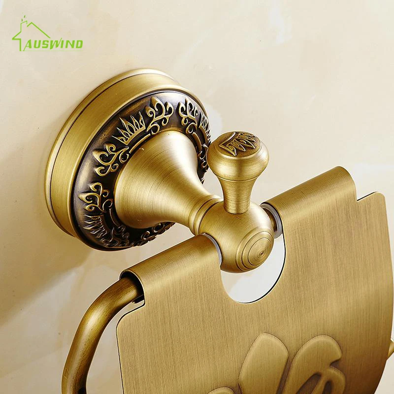 Vintage Brass Brushed Toilet Paper Holder/roll Carved Rack/tissue Box Bathroom Accessories P4 |