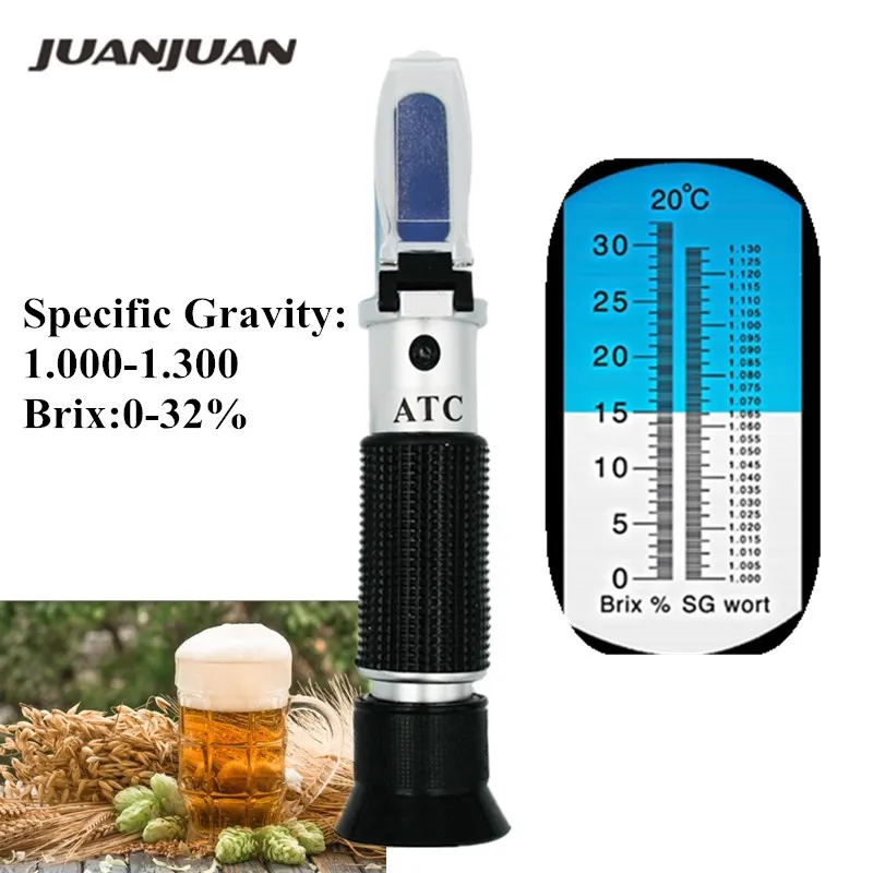 Рефрактометр Beer Wort Wine Brix рефрактометр ATC сg 1 000 130 и 0 32% с функцией определения