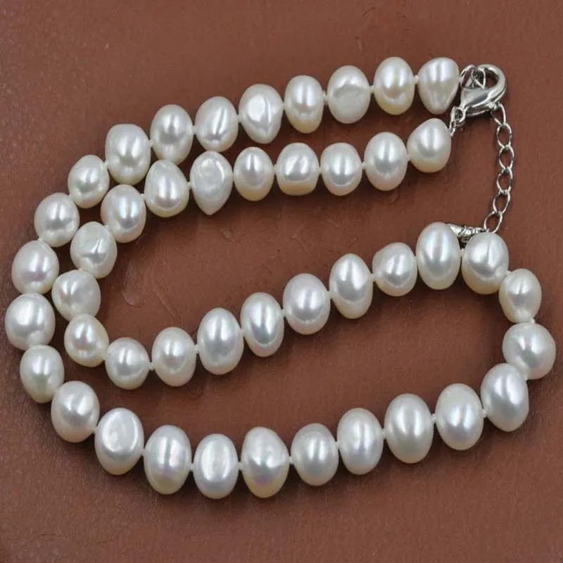 

2020 Limited New Rope Chain Women Trendy Chokers Necklaces Moana Kolye Choker Baroque 8-10mm Cultured Freshwater Pearl Necklace