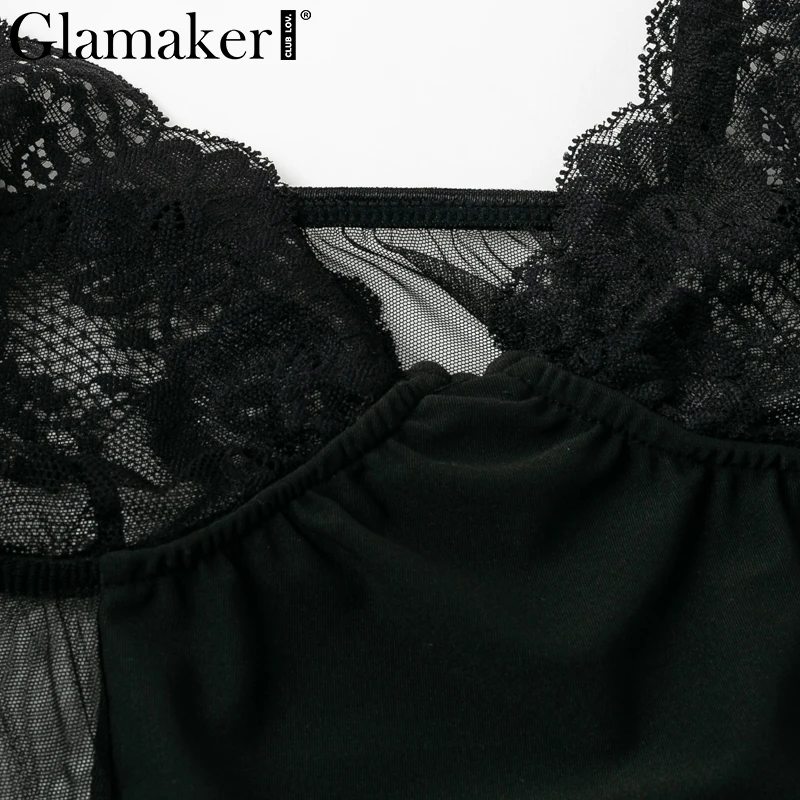Женское платье без рукавов Glamaker Белое Облегающее с кружевной сеткой и