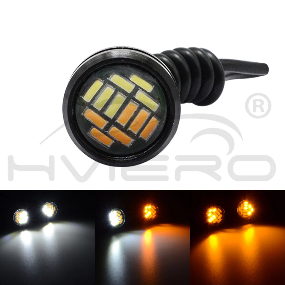 23 мм 4014 12 smd орлиный глаз светильник белый желтый день Время Бег пятно сигнальные лампы резервный автомобильный двигатель Led Парковка