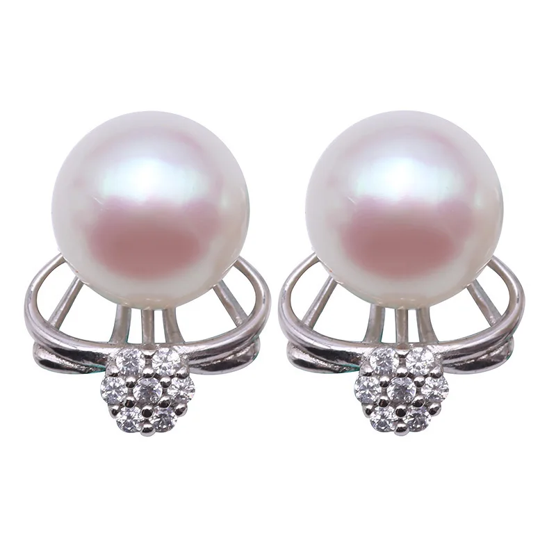 JYX Exquisite 9.5mm White Freshwater Pearl Stud Earrings in Sterling Silver | Украшения и аксессуары